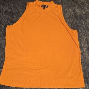 Fashion Nova Bright Orange Sleeveless Top